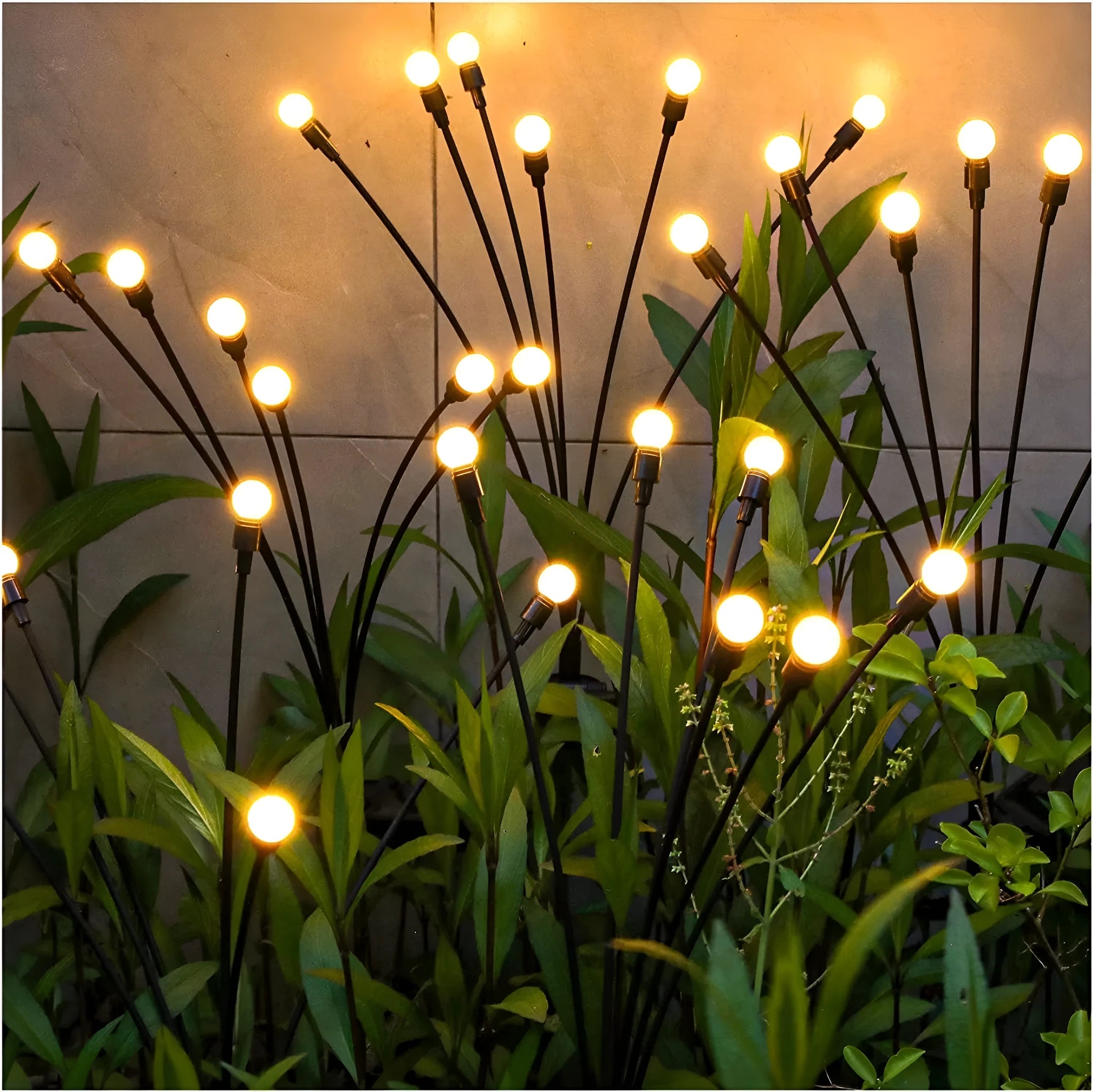 LED firefly ground plug-in lamp with 1W light, 600mAh battery and ground spike