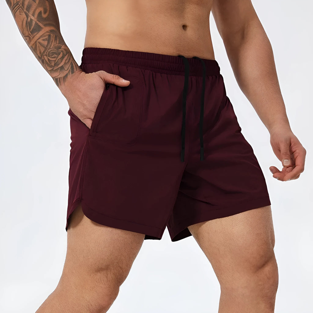 Men's moisture-wicking athletic shorts for basketball tennis running in nylon fabric