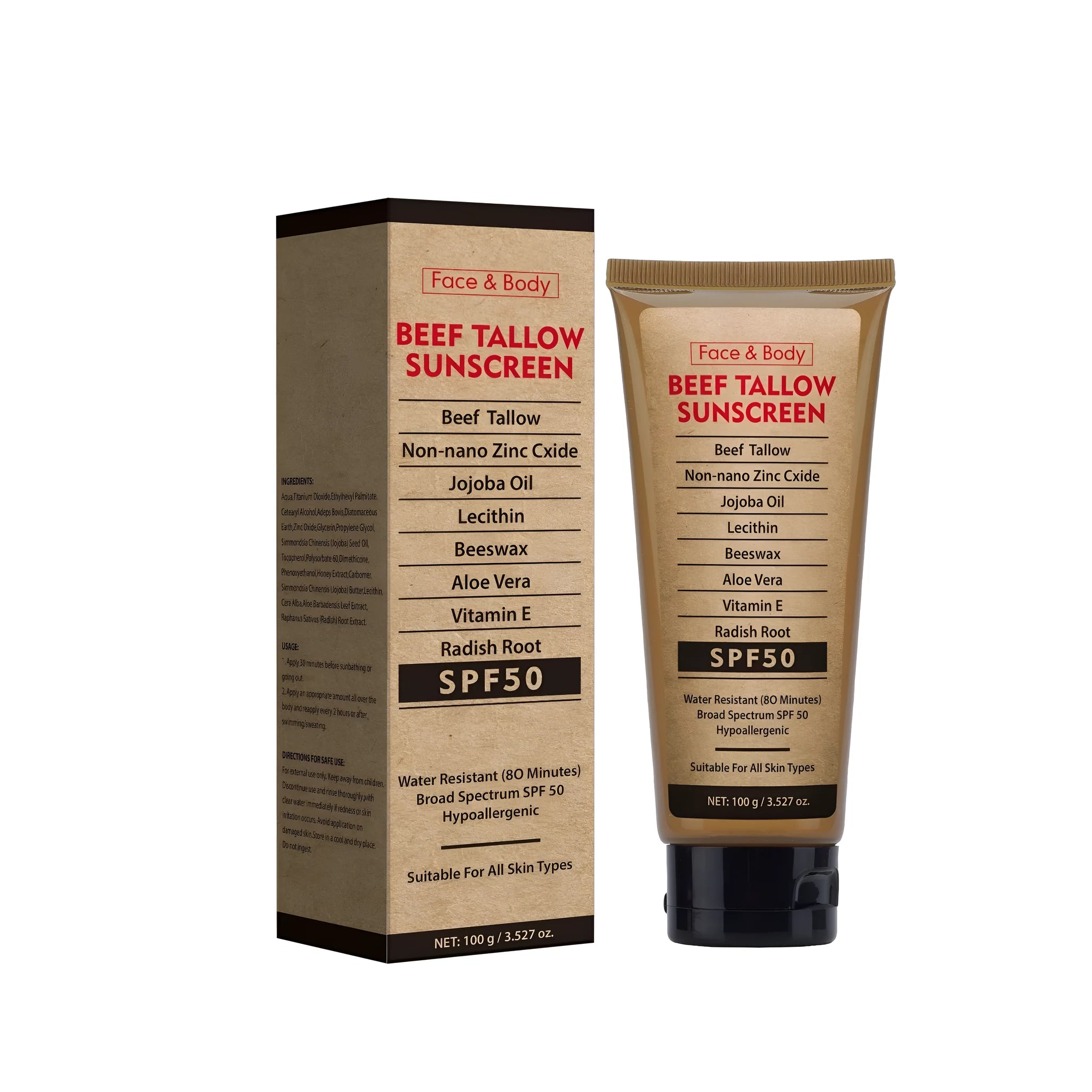 Organic grass-fed butter protective cream jar showing 100g moisturiser with oil control properties