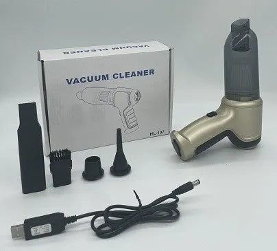 Compact wireless car vacuum cleaner in brushless gold colour with 200ml dust bucket