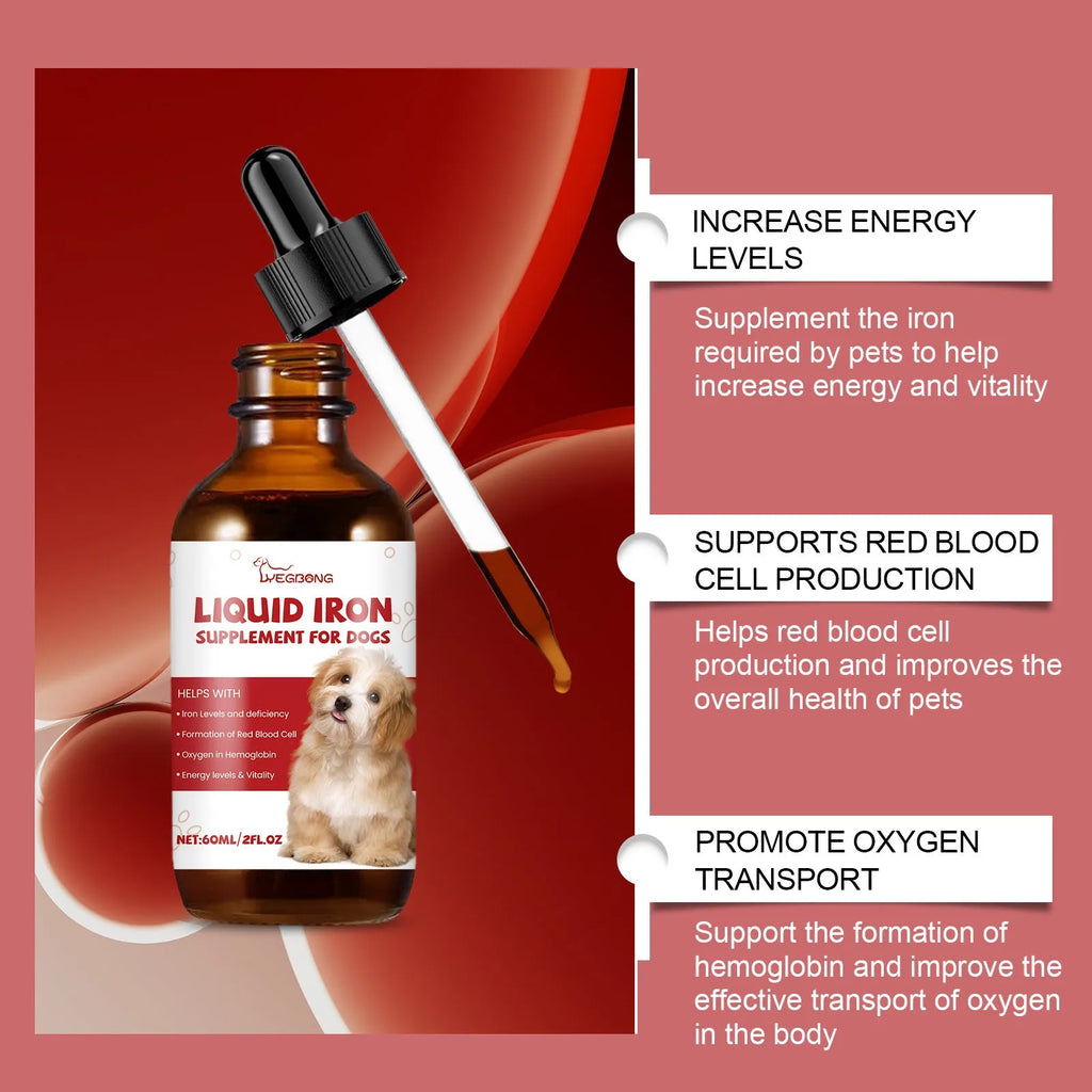 60ml bottle of pet dog syrup with mint extract for oral care and fresh breath