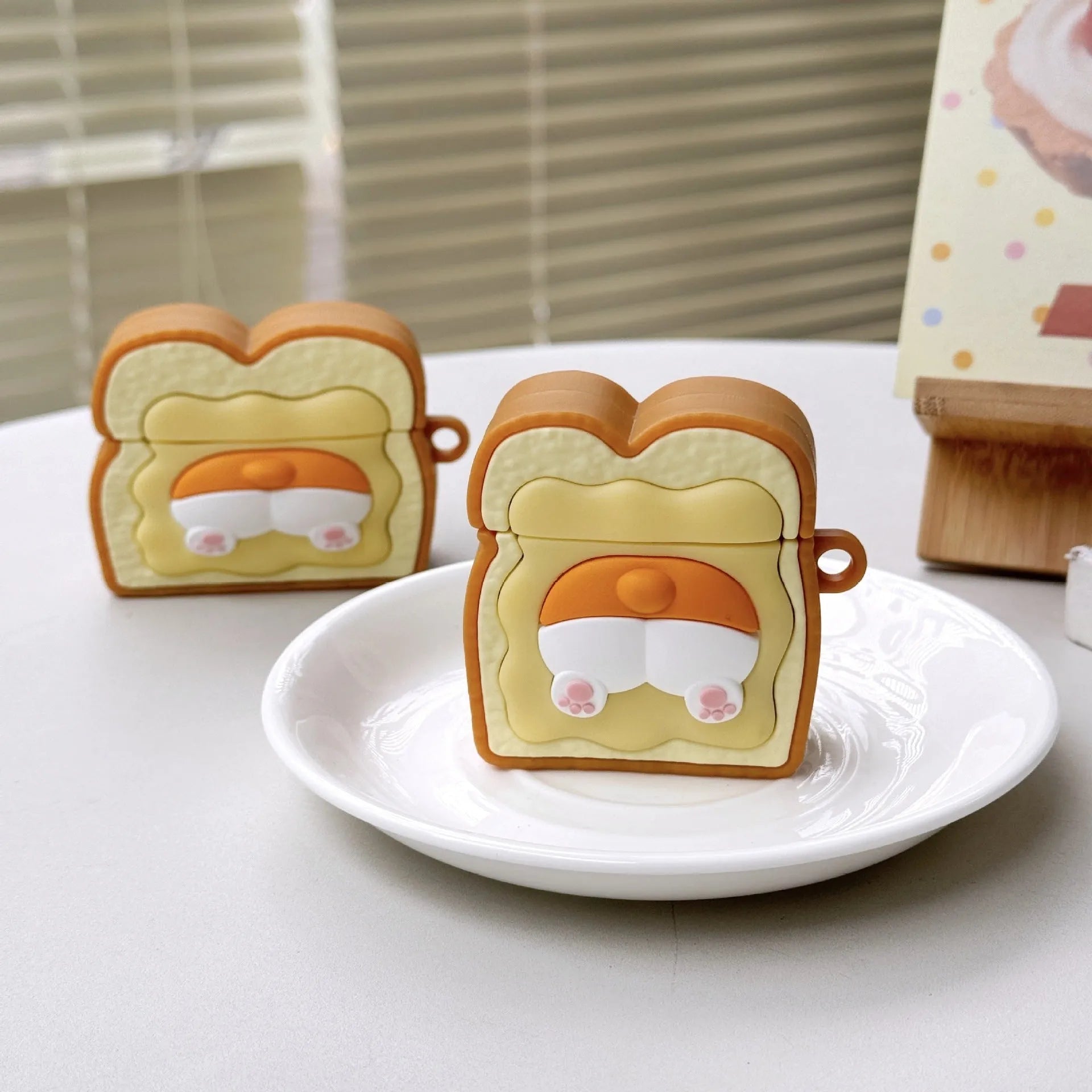 Cartoon toast small corgi silicone case for Apple AirPods wireless earphones