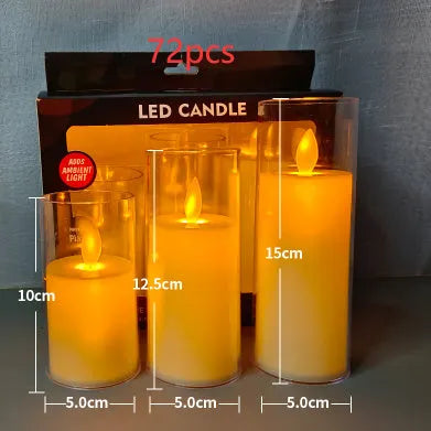 LED simulation candle lamp in cup shape, ivory white, 5.5cm height, 3-pack