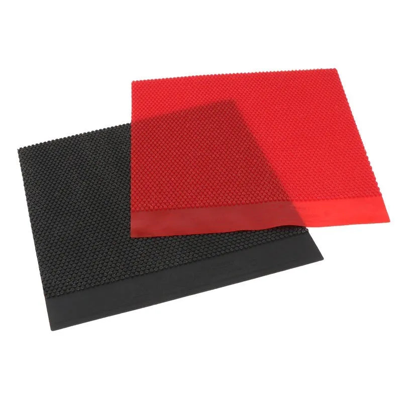 Single sheet of small particle table tennis rubber in red and black colour options
