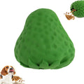 Green strawberry dog chew toy made from natural rubber and bamboo fibre, treat dispenser for small to large dogs