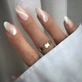 Medium drop shape plaid pattern nail stickers JF0518 with jelly glue adhesive