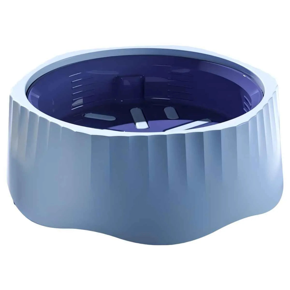 Detachable cat slow feeding bowl with obstacle ridges in blue, green, pink or white colour