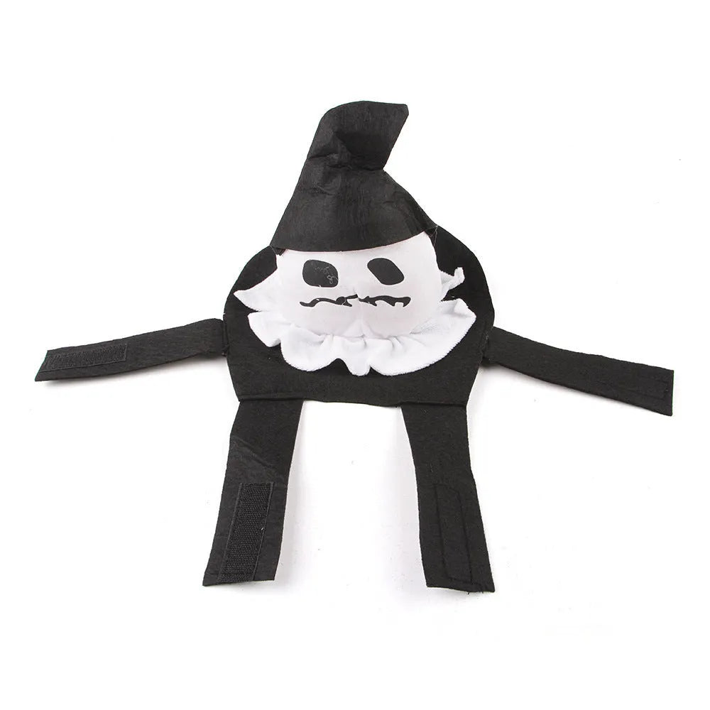 Dog wearing Halloween costume with ghost or pumpkin ghost design in PP cotton fabric