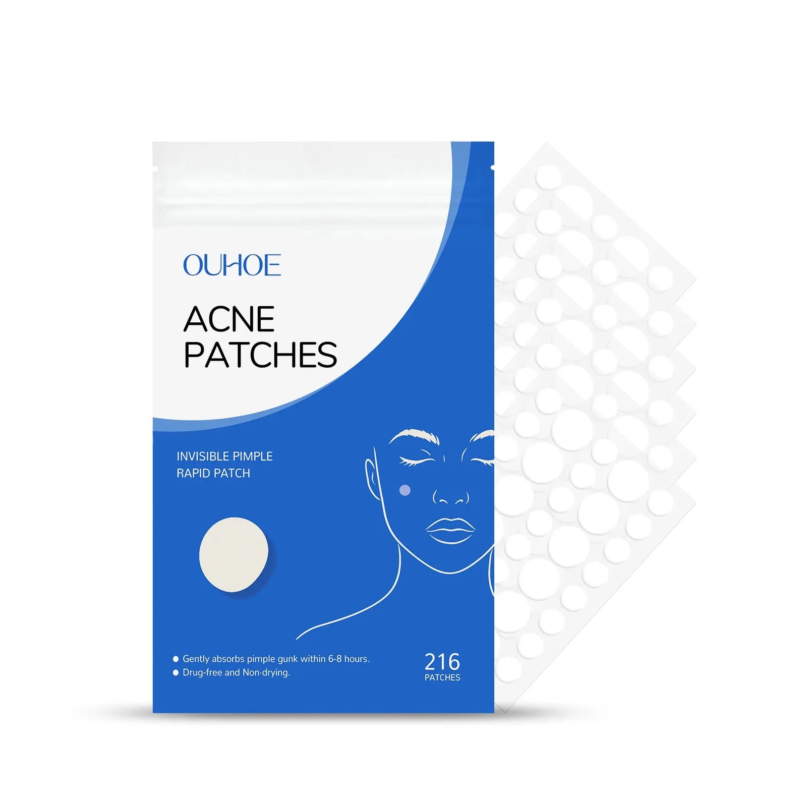 216-count acne patches with tea tree oil and vitamin E for facial care