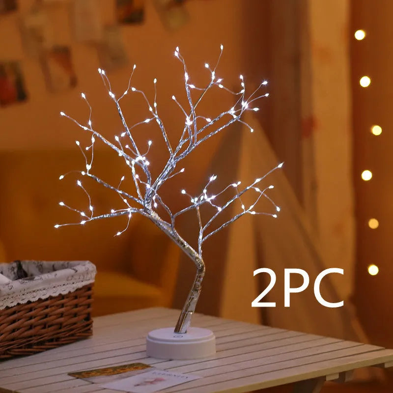 50cm tall touch-controlled LED Christmas tree light with 108 multi-colour lights on plastic and copper wire branches