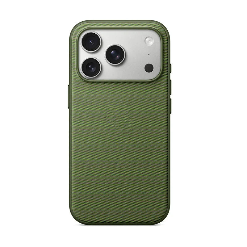 Woven cloth pattern phone case with magnetic suction and animation protective sleeve for iPhone 17 series in black, blue, brown, green or purple