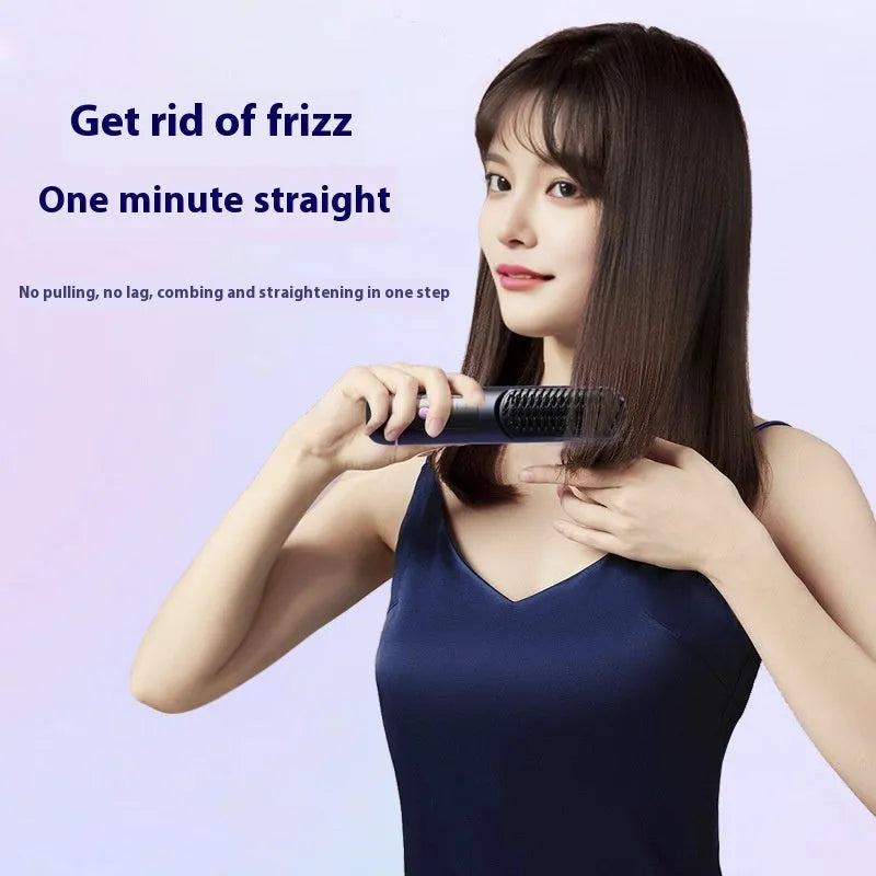 Portable negative ion hair comb in white, dark blue, or grey colours with ABS plastic construction