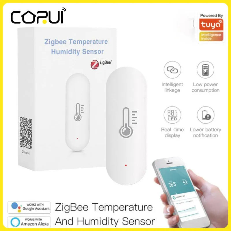Doodle Zigbee WiFi smart hygrometer with humidity and temperature display for indoor use