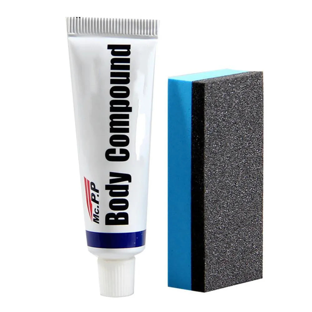 Car scratch remover paste with slop wax and foam applicator sponge for auto paint repair