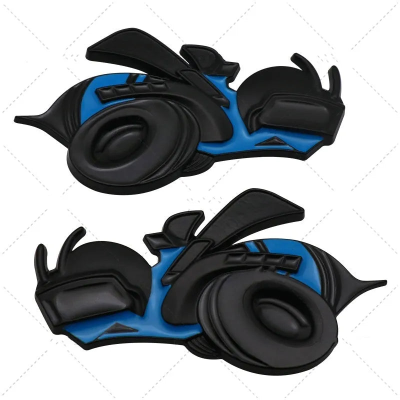 Big Bee zinc alloy car bumper sticker pair in large 11.2 by 6.2 cm size on a vehicle.