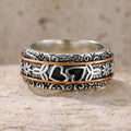 Silver wide noodle ring for women, zinc alloy electroplated band, sizes 6 to 10