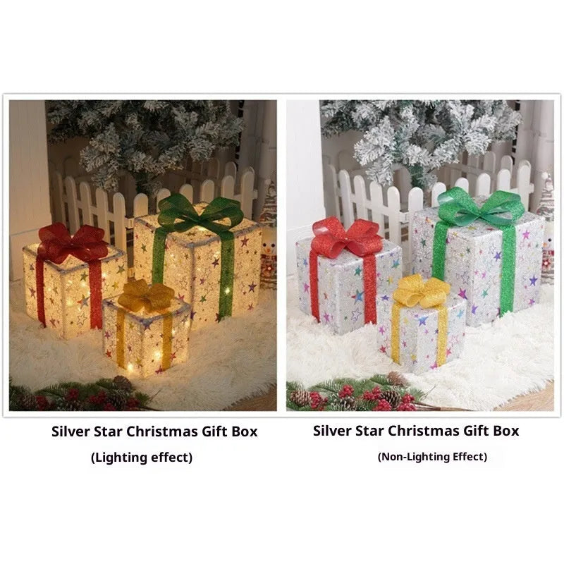 Folding Christmas LED decoration tree set with remote control, warm and colour light options, 26 cm tall, polyester PTE fabric