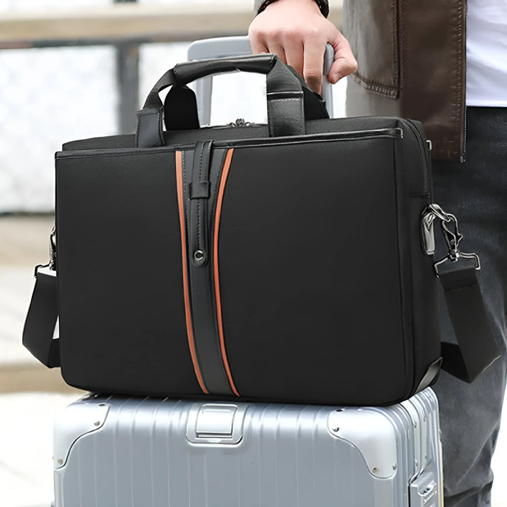 Black business large capacity single-shoulder laptop backpack in Oxford cloth for 15 inch notebook and tablet