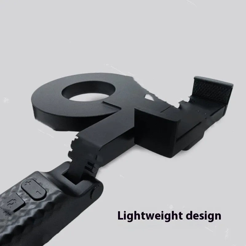Black handheld LED fill light for mobile phone photography, showing compact portable design.