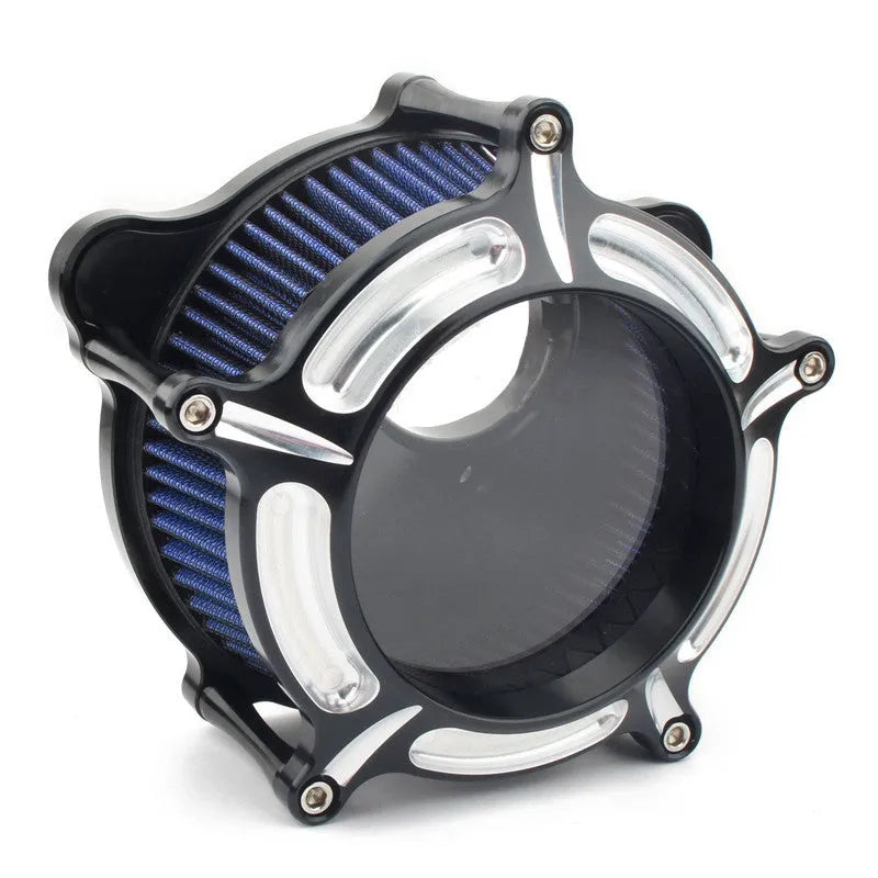 300mm diameter aluminium car air filter housing and cartridge in multiple colour options including electroplated red
