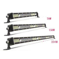 Ultra-thin white aluminium LED light bar for vehicle roof mounting, shown in 10, 20 and 30 inch sizes.