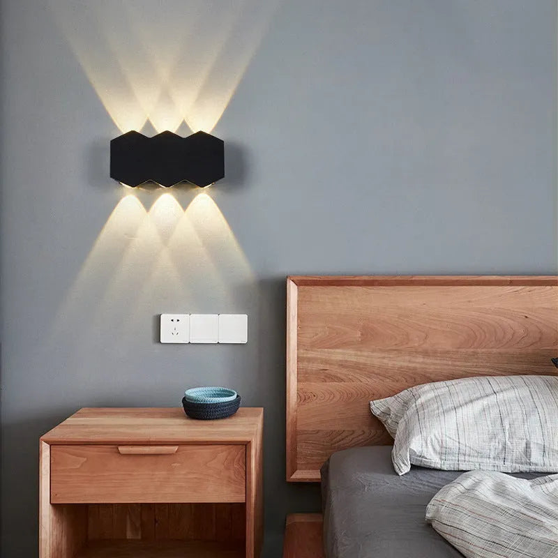 Modern minimalist LED wave shape wall lamp for corridor, aisle, hallway, or stairwell, 85-265V, one lamp
