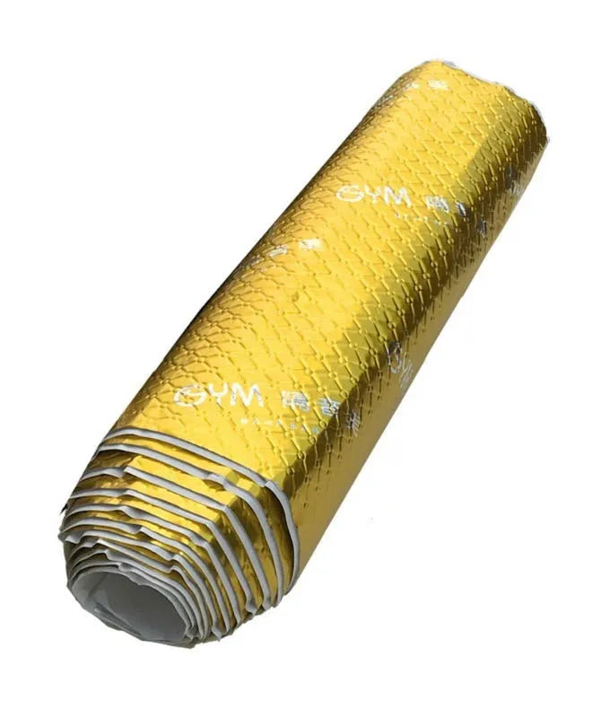 Car shock absorber soundproofing kit with butyl rubber, synthetic polymer, and soundproof cotton in black or yellow, 1.6m or 3.2m.