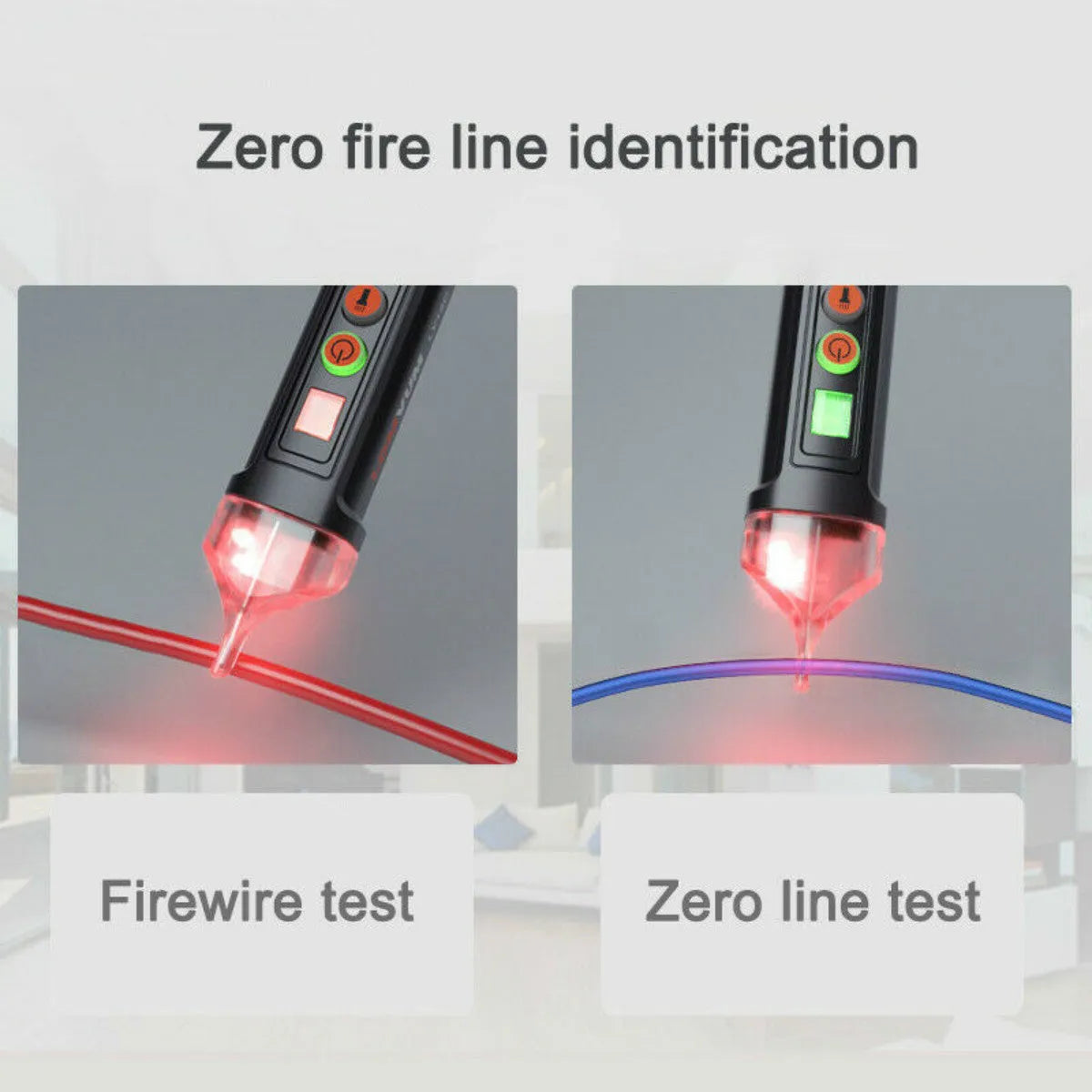 Black intelligent voltage detection pen with sensor tip for live and neutral wire testing.