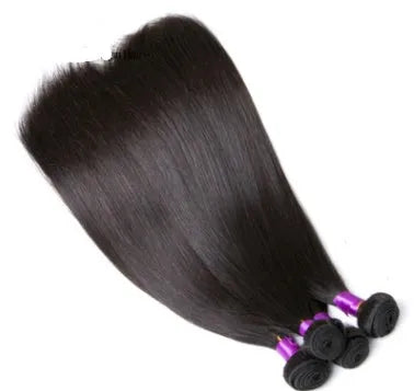 Brazilian straight human hair weave in natural 1B colour, 8-30 inch lengths, 100g per piece