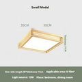 Solid wood Nordic ceiling lamp with remote control and three colour temperature settings for living room and bedroom