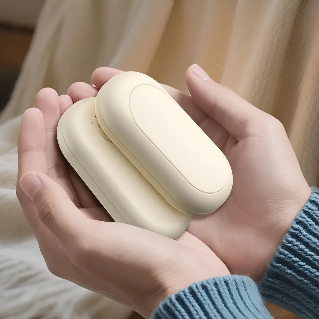 Walnut colour magnetic split rechargeable mini USB hand warmer with ink painting bamboo design