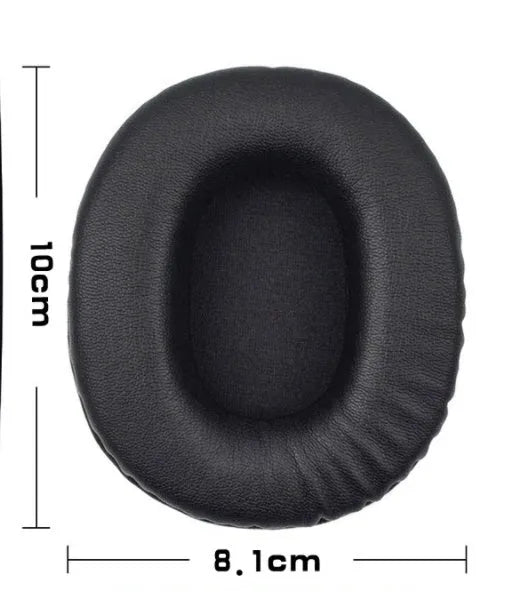 A pair of black PU leather replacement headphone covers for Sony 1R model.