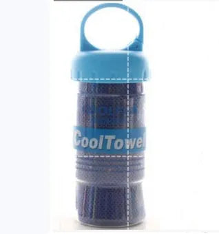 Blue sports quick-drying cooling towel 30x100cm for gym and outdoor use