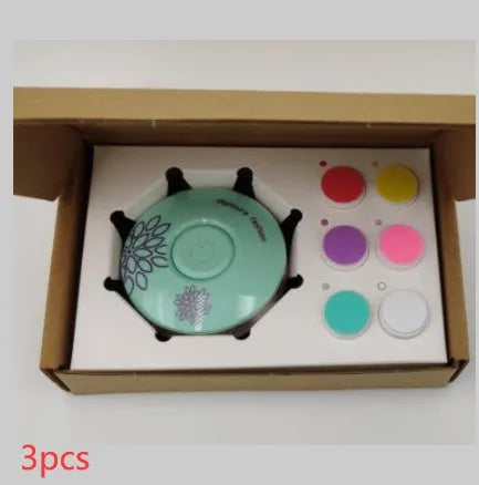 Baby electric nail polisher set with three grinding heads in red or green ABS plastic