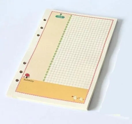 45 sheets of coloured A5 A6 binder filler paper with multiple ruling styles for planners and diaries
