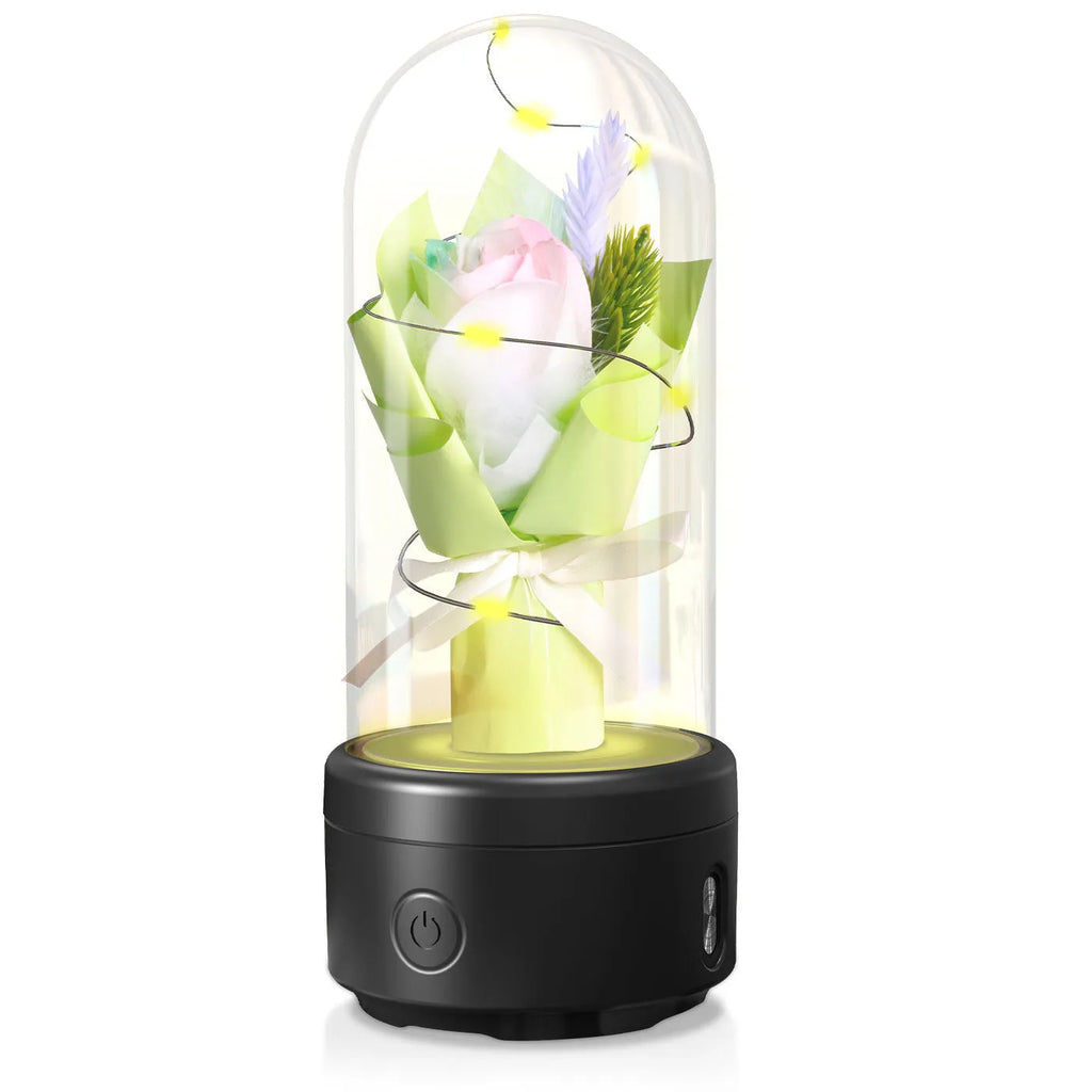 LED light bouquet and Bluetooth speaker inside a glass lampshade decorative night light ornament