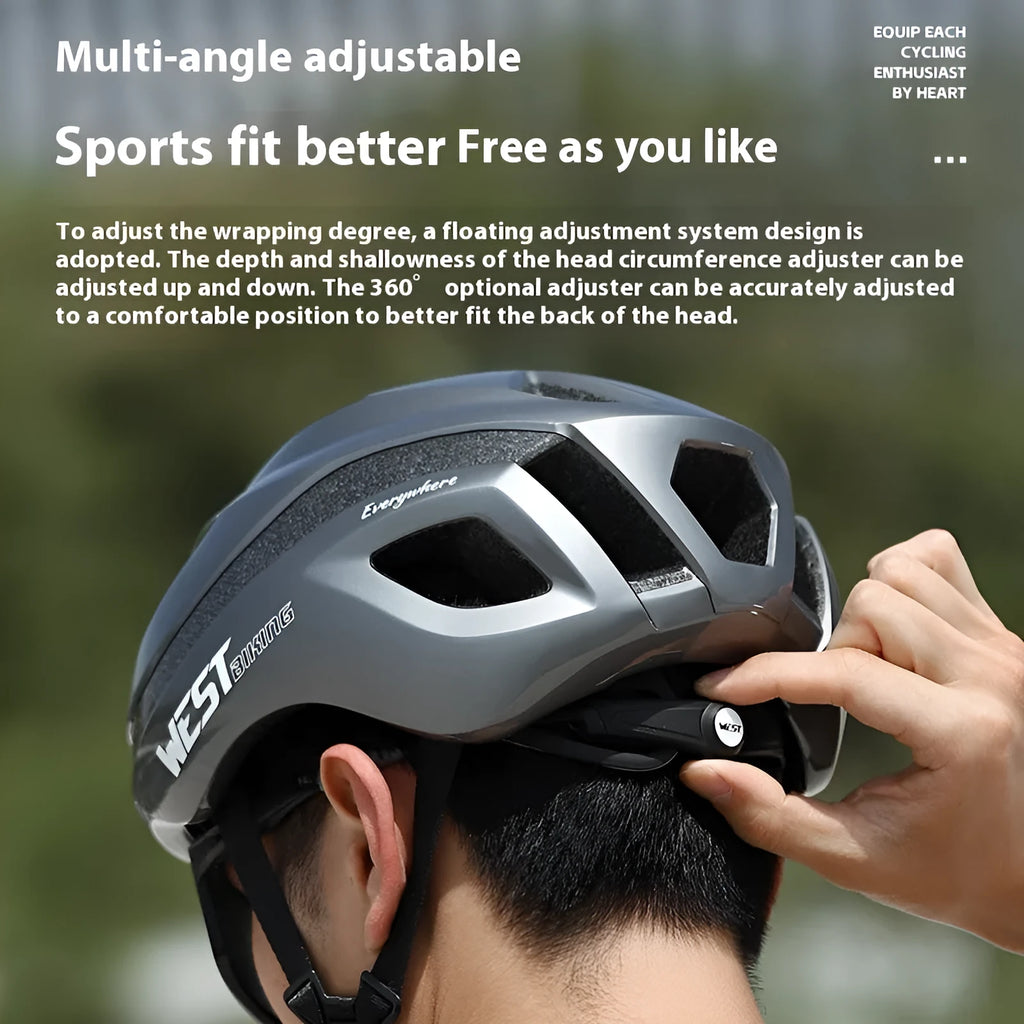 Road bike safety helmet in various colours showing integrated PC/EPS construction