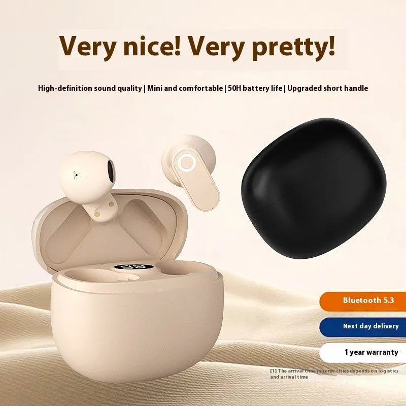 Sports ear hook Bluetooth headset in Black with noise reduction, plastic build, in-ear fit