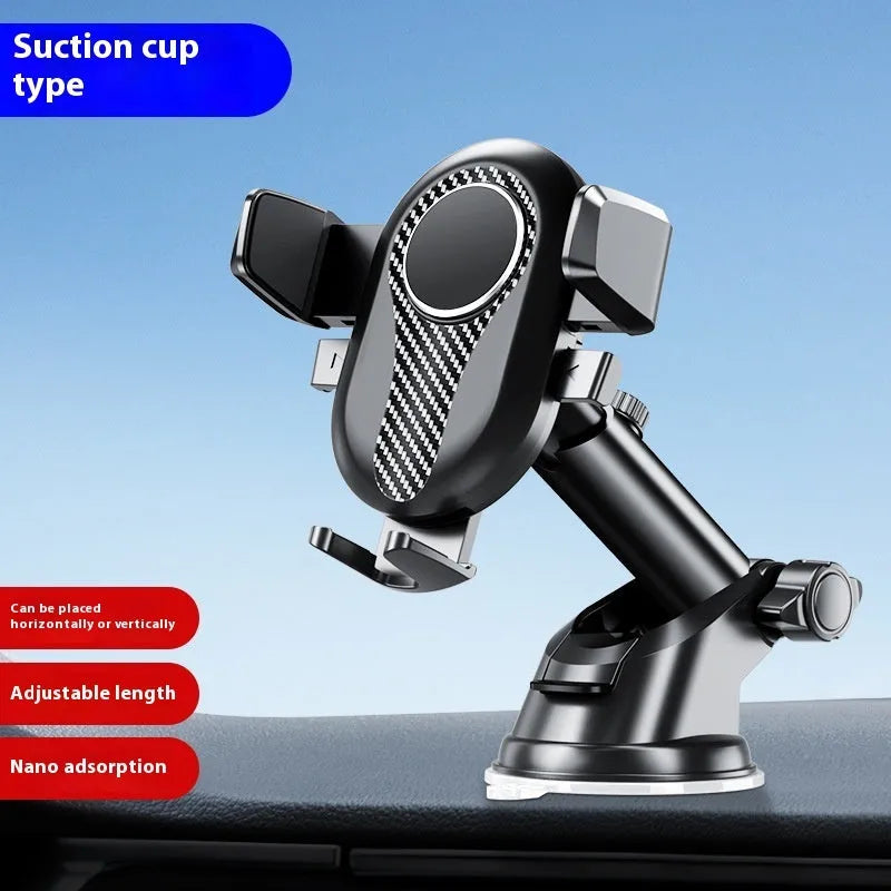 Car automatic lock extended suction phone bracket for universal mobile phones in black
