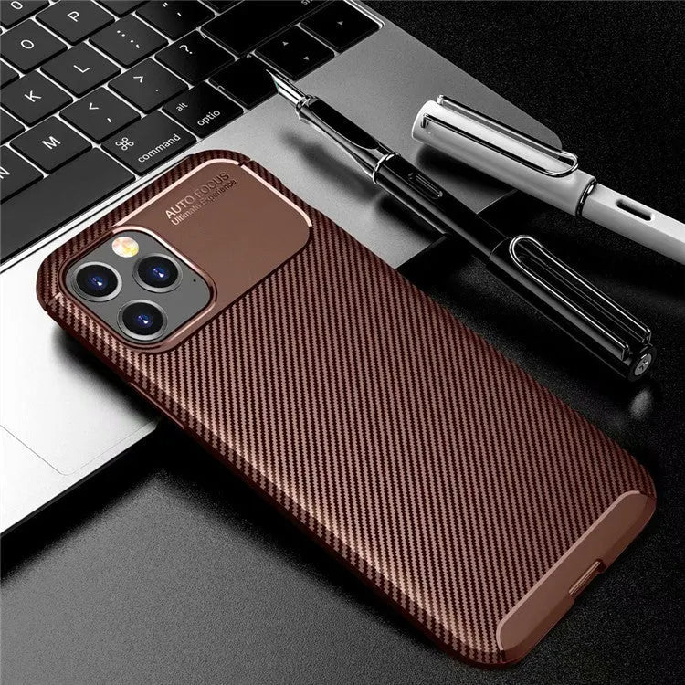 Black silicone protective case on an iPhone 12, showing simple design and precise fit.