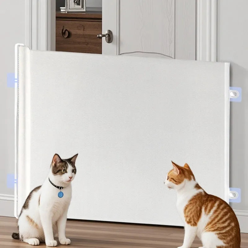 Automatic telescopic pet fence anti-jump partition gate in white large size 130x78cm