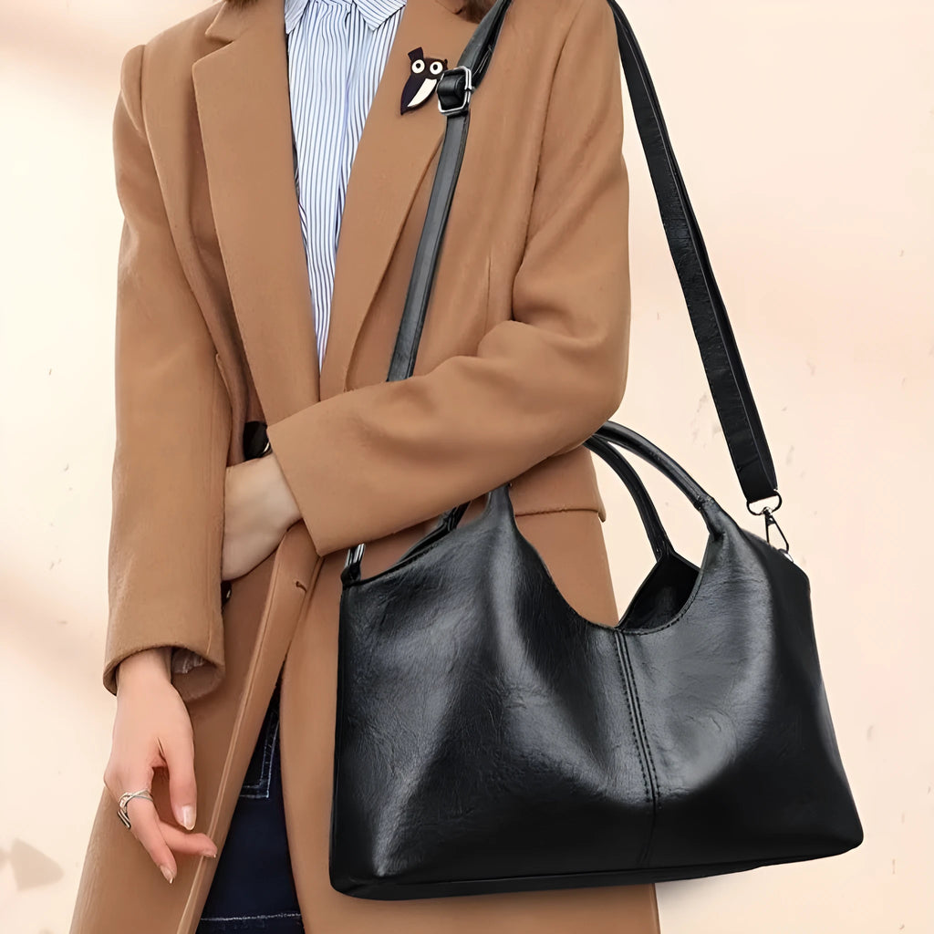 A women's soft genuine leather crossbody bag in a choice of eight colours.