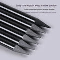 Set of nine drawing pencils with wooden shells, comprising six graphite and three carbonised pencils, on a suction card.
