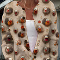 Digital printed loose top with lapel collar in polyester fabric showing printed design