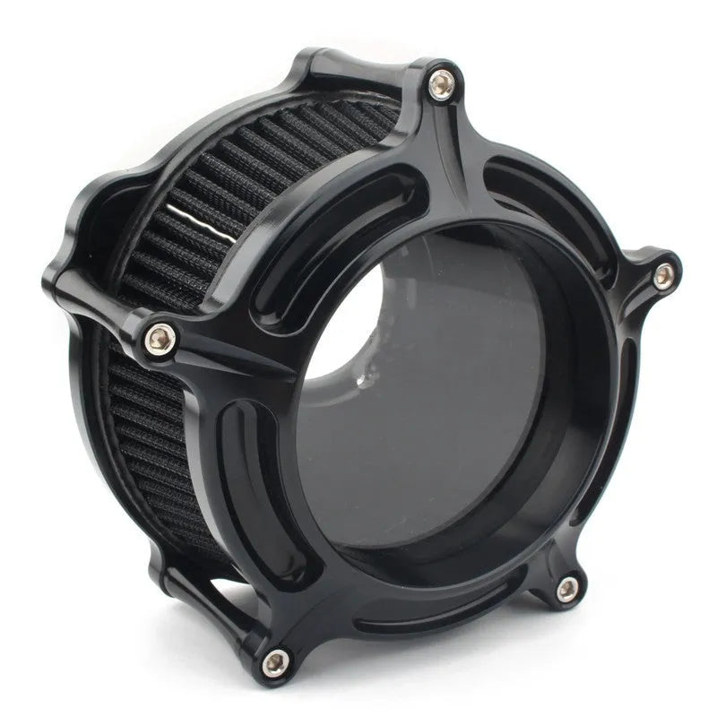 300mm diameter aluminium car air filter housing and cartridge in multiple colour options including electroplated red