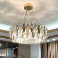 Light luxury crystal diamond chandelier with iron frame, multi-head design in diameter 600x300mm for living room