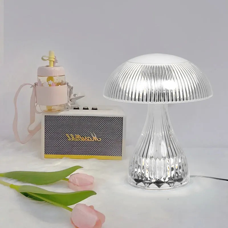 Small rectangular touch night lamp with USB charging port and three-colour LED display