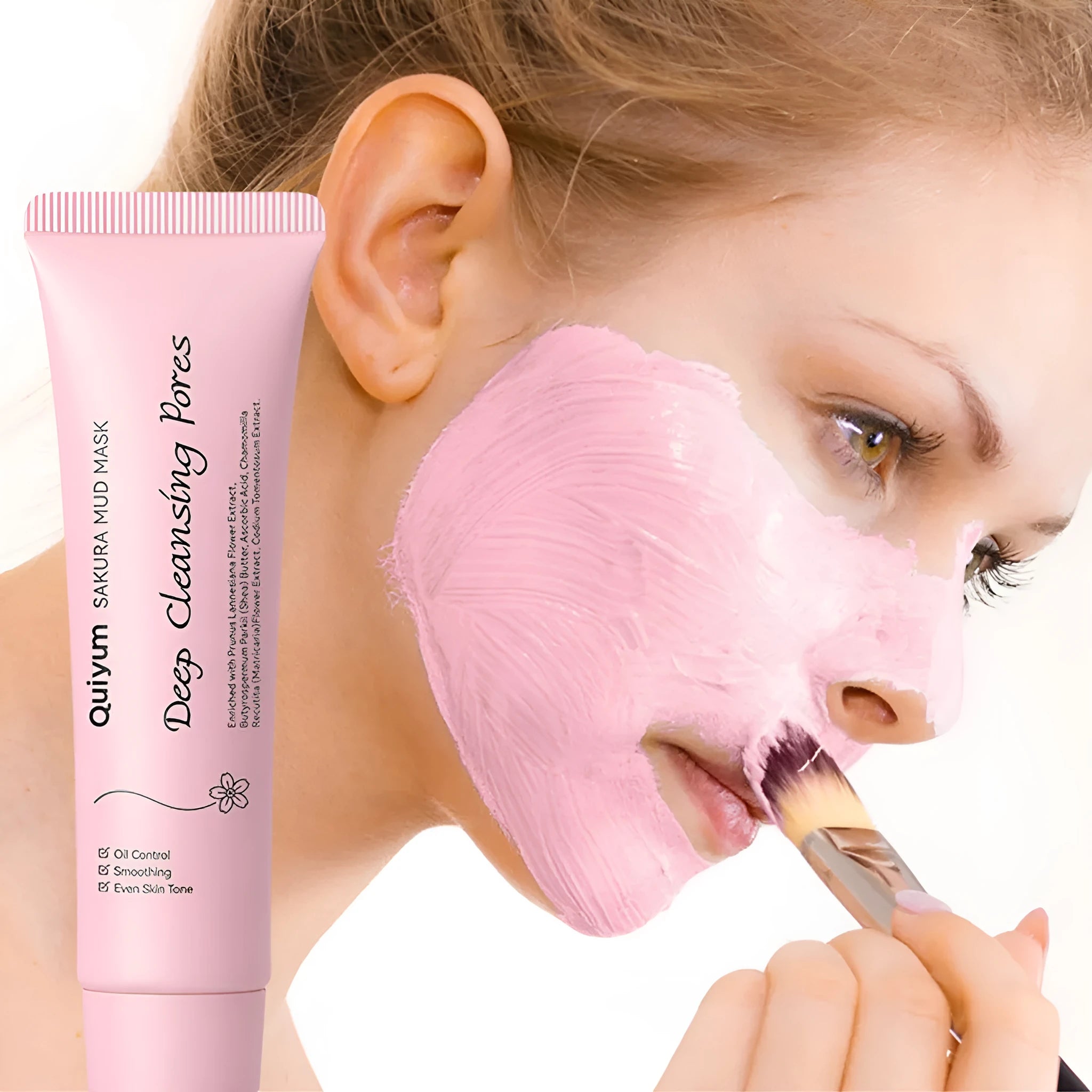 30g cherry blossom mud mask sachet for facial cleansing, hydration and moisturisation