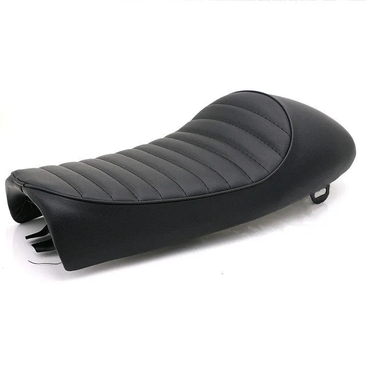 CG125 motorcycle seat cushion modification part, 530mm, shown in Black or Brown with Hump or Straight grain style options