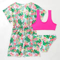 Girls' floral two-piece polyester swimsuit briefs on a white background.